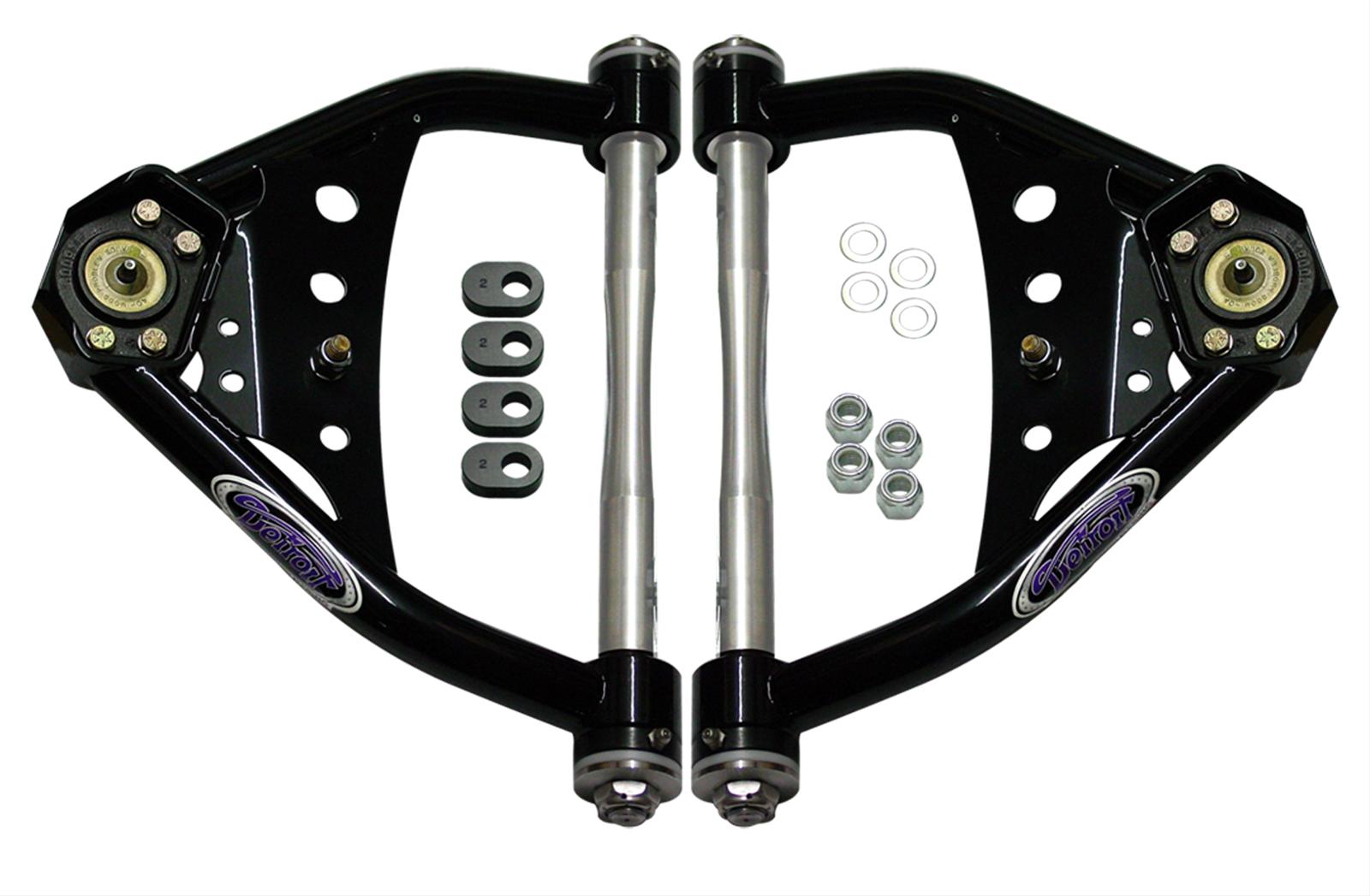Detroit Speed Upper Control Arm Kits 030102DS Arms, Front Upper, Tubular, Steel, Black Powdercoated, Chevy, Pontiac, Pair