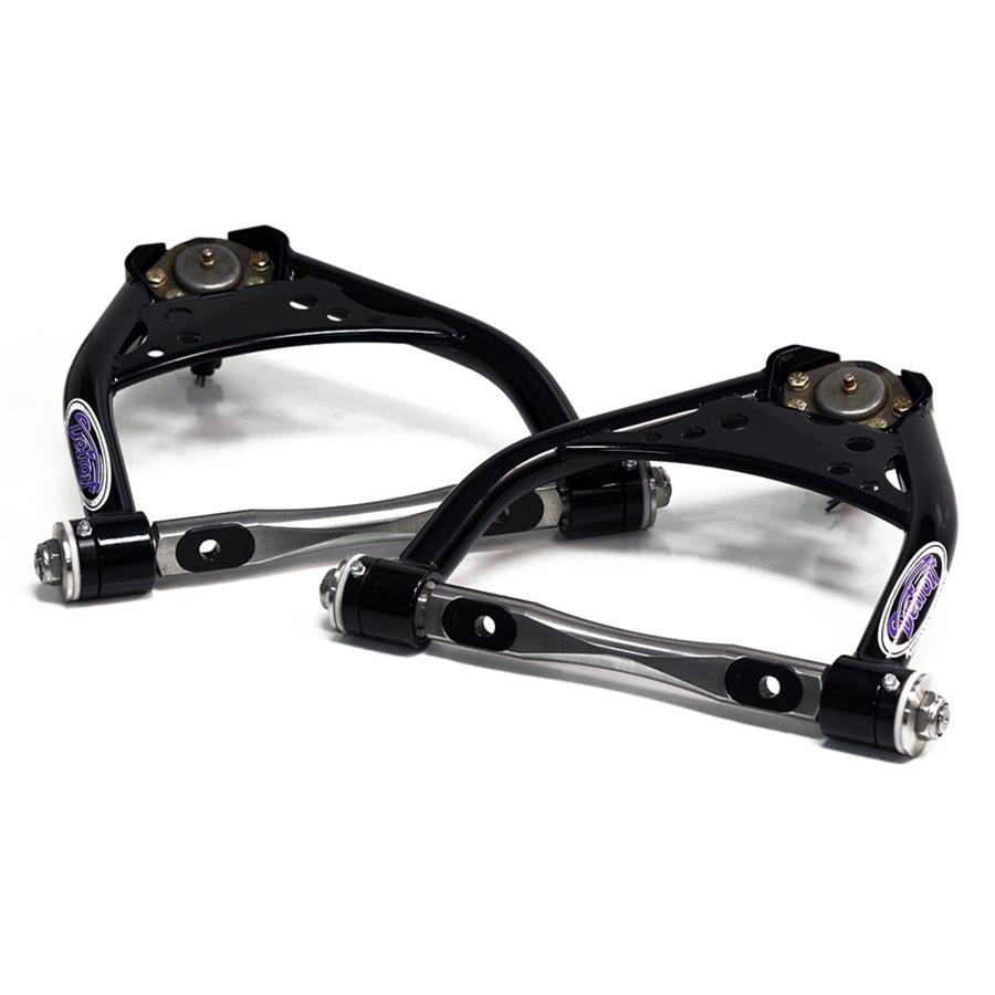 Detroit Speed Upper Control Arm Kits 030106DS Arms, Front Upper, Tubular, Steel, Black Powdercoated, Buick, Chevy, GMC, Oldsmobile, Pontiac, Pair