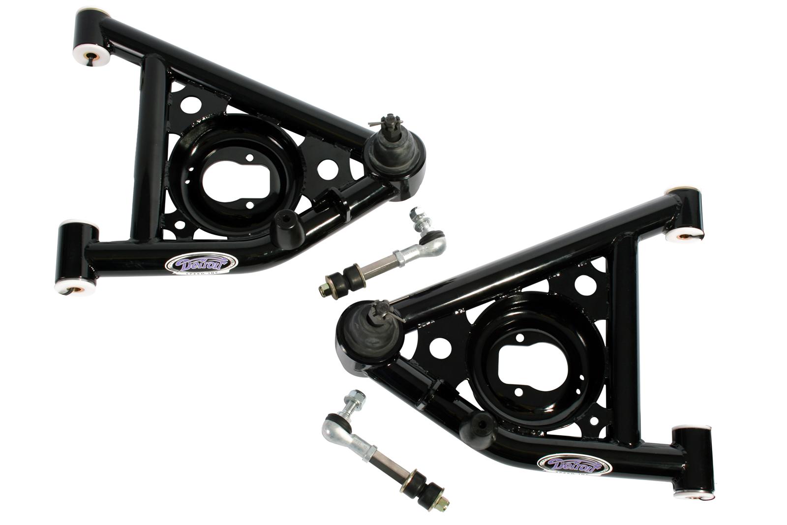 Detroit Speed Lower Control Arm Kits 031208DS Arms, Front Lower, Tubular, Steel, Black Powdercoated, Buick, Chevy, Oldsmobile, Pontiac, Pair