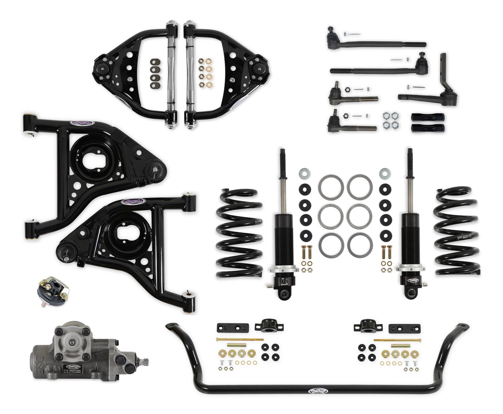 Detroit Speed Front Kit 3 Handling Packages 031356DS Suspension Packages, 3, Tubular Control Arms, Sway Bar.Shocks, Springs,Tie Rod Ends,Tie Rod Sleeves,SBC/LS, Chevy, Pontiac,