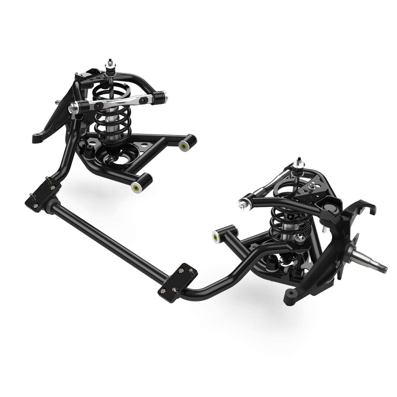 Detroit Speed Front Kit 2 Suspension Kits for 1982-2004 S10, 1982-1990 S15, 1991-2004 SONOMA - 031388DS Package, 2, 4.50 in. Drop, 18-Position Coilovers, 575 lb/in Springs, Sway Bar, Spindles, Upper/Lower Control Arms, Chevy GMC,