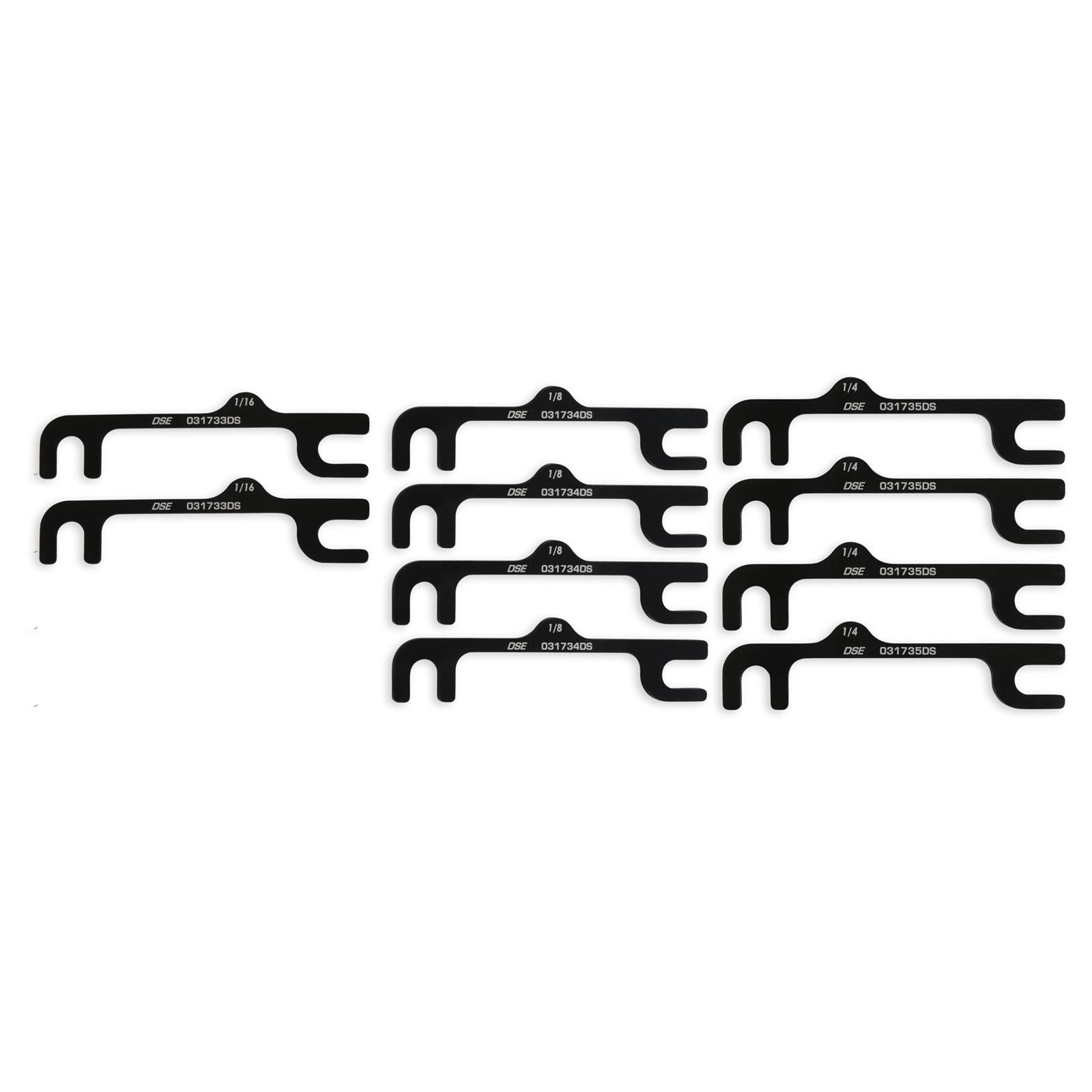 Detroit Speed Track Kit Camber Shims for 1967-1970 MUSTANG - 031727DS Shims, Kit, Aluminum, Black Anodized, Ford, Set of 10