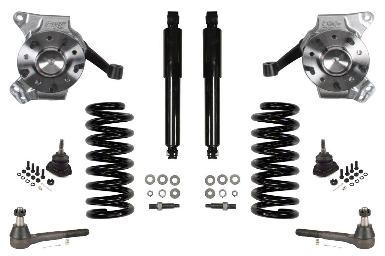 Detroit Speed Front Kit 1 Handling Packages 032085DS Suspension Package, 1, 4.50 in. Drop, Includes Spindles, Coil Springs, Shocks, Upper Ball Joints, Outer Tie Rod Ends, Chevy, GMC,
