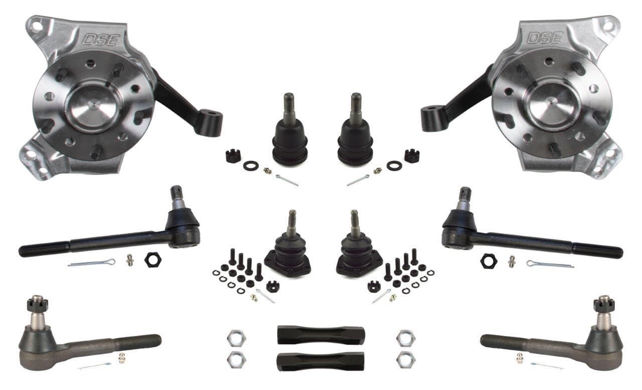 Detroit Speed Drop Spindle Kits 032092DS Spindles, Drop, 2.50 in. Drop, Includes GMT800 Style Hub Bearings, Tie Rods, Ball Joints, 5 x 5 in./5 x 4.75 in. Bolt Patterns, Chevy, GMC, Kit