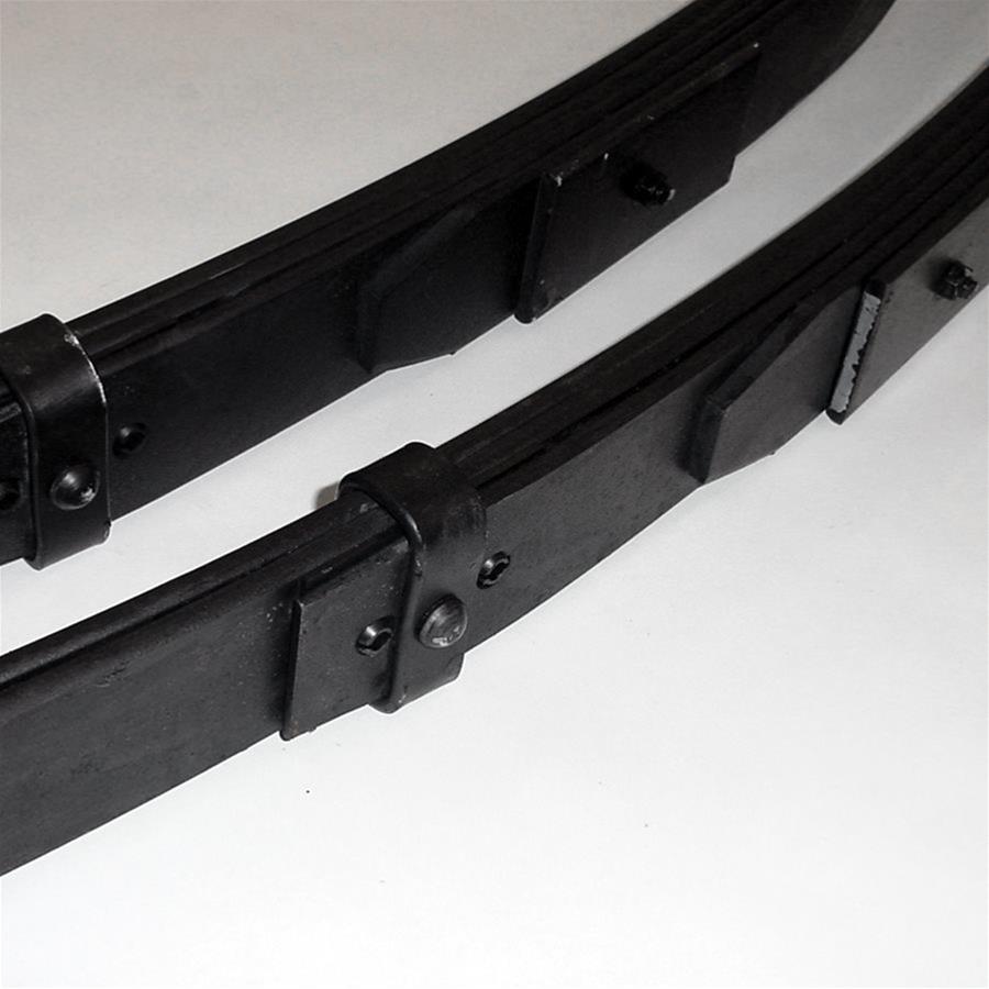 Detroit Speed Leaf Springs 040101PDS Lowering Springs, Springs, Rear, 2.00 in. Lowered Range, Black, Rubber Bushings, Buick, Chevrolet, Oldsmobile, Pontiac, Pair