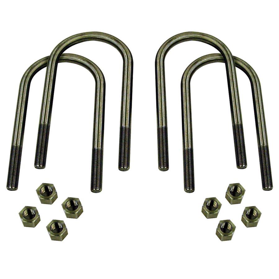 Detroit Speed U-Bolt Kits 040701DS U-Bolt, Leaf Spring, Round Style, .50 in. Diameter, 3.0 in. Width, 7.0 in. Length, Set of 4
