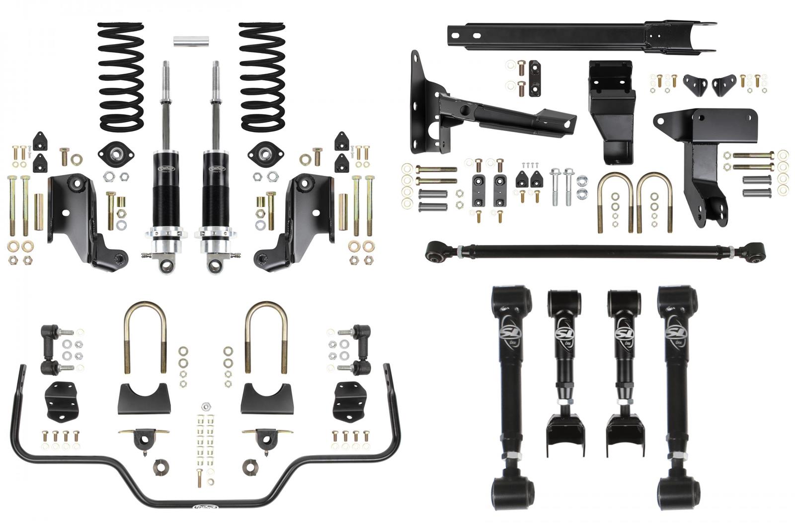 Detroit Speed Kit 3 Rear Suspension Kits 041647-DDS Kit, 3, Rear, Coilover Conversion, Double Adjustable, Swivel Link Control Arms, Sway Bar Kit, Track Bar Kit, Ford, Mercury,