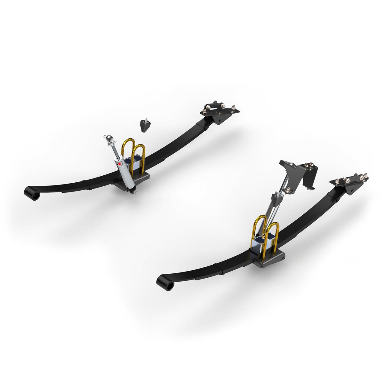 Detroit Speed Rear 2 Kits for 1982-2003 S10, 1982-1990 S15, 1991-2003 SONOMA - 041654DS Suspension Package, 5 in. Drop, Double Adjustable, Monotube, Black Leaf Spring, Lowering Block, Chevrolet, GMC, Kit thumbnail 2