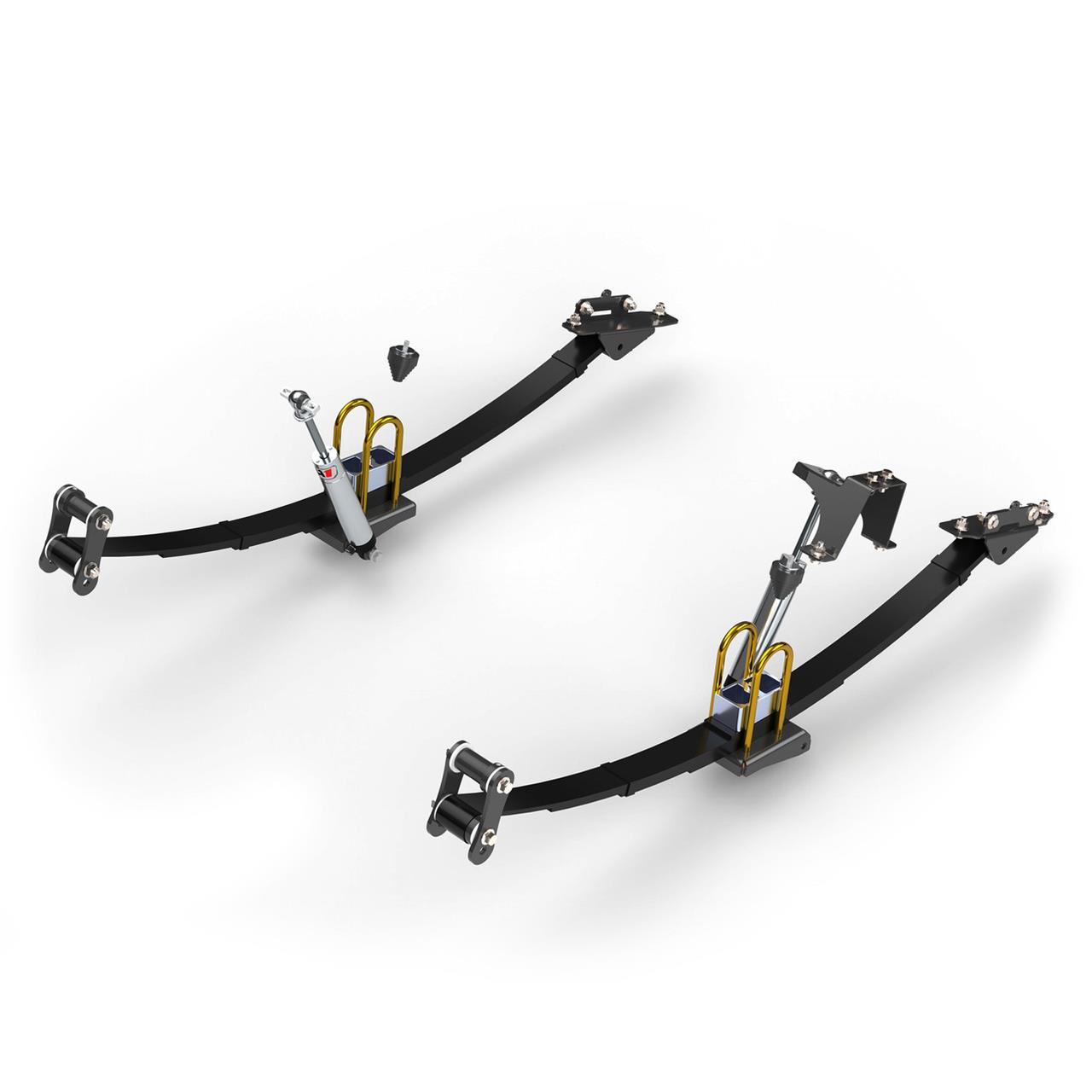 Detroit Speed Rear 3 Kits for 1982-2003 S10, 1982-1990 S15, 1991-2003 SONOMA - 041655DS Suspension Package, 5 in. Drop, Double Adjustable, Monotube, Leaf Spring, Lowering Block, Delrin® Bushing, Chevrolet, GMC, Kit thumbnail 2