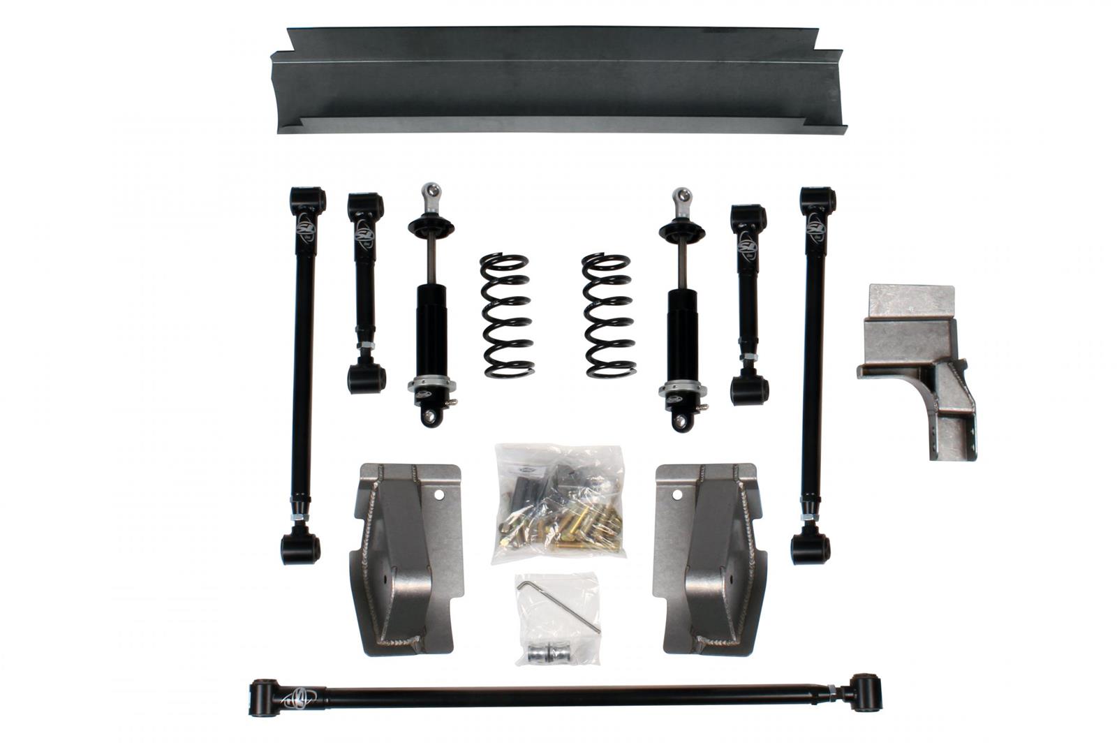 Detroit Speed QUADRALink Rear Suspension Kits 041705-RDS Packages, Kits, Double Adjustable Monotube with Reservoir, Springs, Panhard Bar, Black, Chevy, Pontiac, Kit