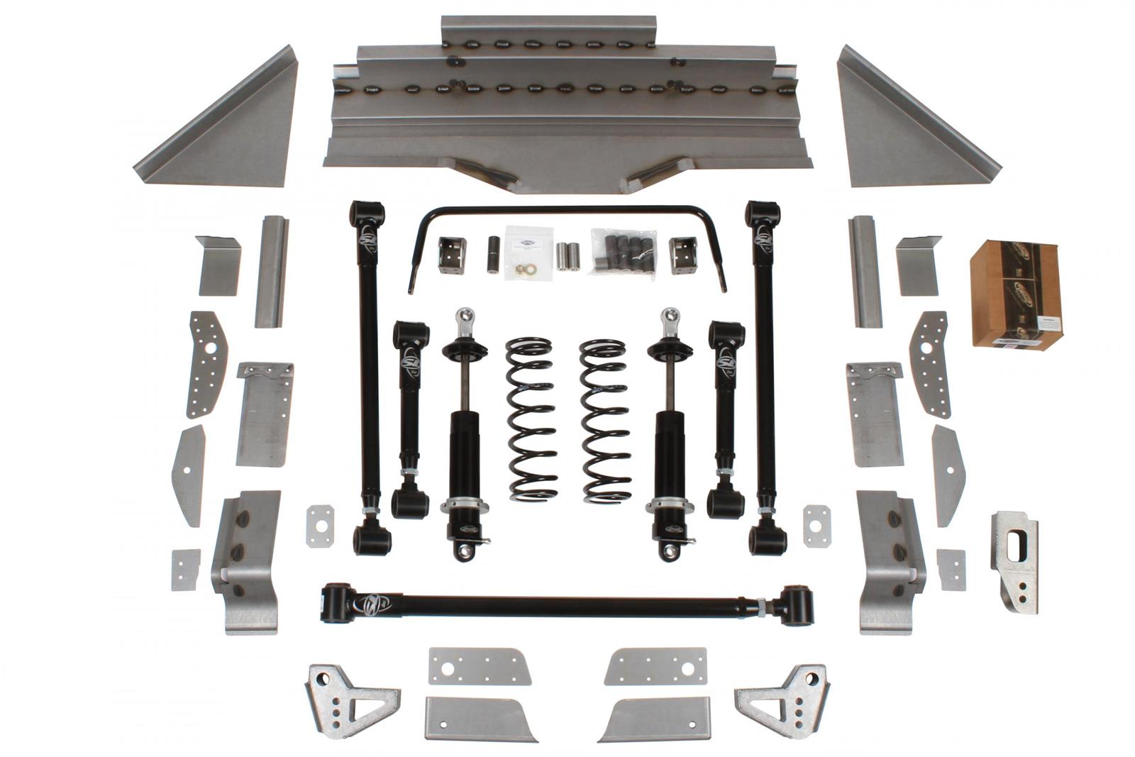Detroit Speed QUADRALink Rear Suspension Kits for 1964-1970 MUSTANG - 041733-RDS Four Link Kit, Double Adjustable Coilovers with Remote Reservoir, 1964-70 Ford Mustang, No Axle Brackets, Kit