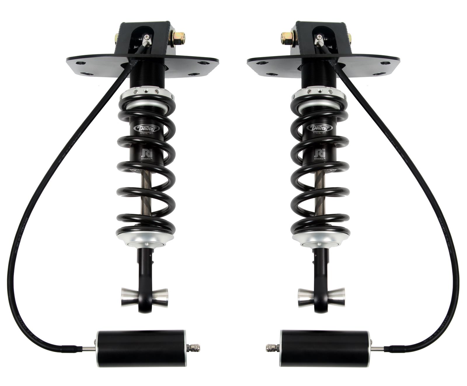Detroit Speed Single Adjustable Coilover Kits 042430DS Shocks, Rear, Lowered, Black Powdercoated Springs, Chevy, Kit