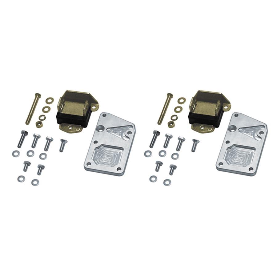 Detroit Speed Engine Mount Bracket Kits 060406DS Motor Mounts and Inserts, Kits, Bolt-in, Aluminum, Natural, LS In Place of Chevrolet Gen 1 Small Block, Kit