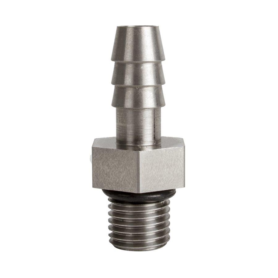 Detroit Speed Clutch Master Cylinder Fittings 070443DS and Adapters, Fittings, Straight, Stainless Steel, Natural, 3/8 in. Hose Barb, 7/16 in.-20 O-ring Male Threads, Each thumbnail 2