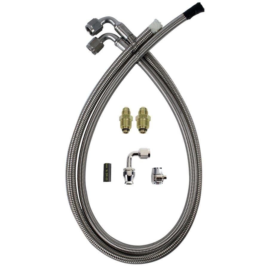 Detroit Speed Power Steering Hose Kits for 1982-1992 CAMARO, FIREBIRD - 091201DS Hoses, Braided Stainless Steel, Natural, Kit