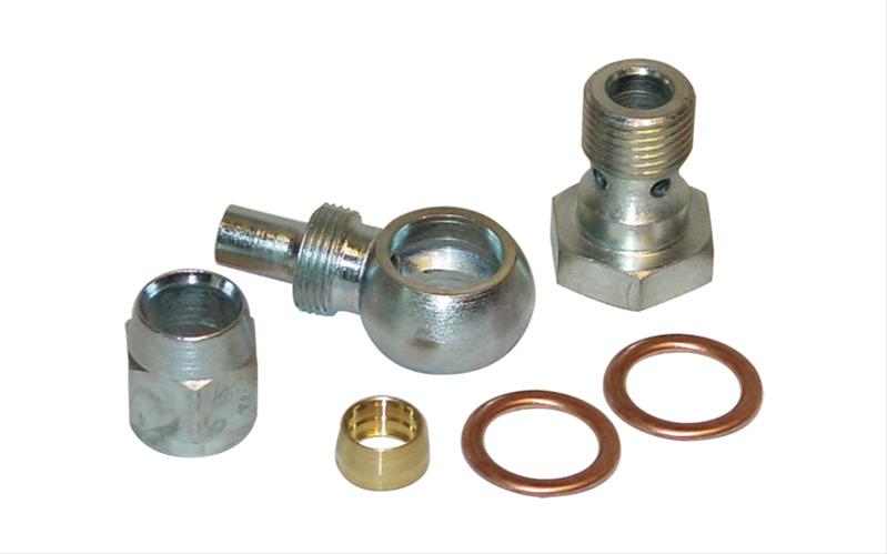 Detroit Speed Banjo Pressure Fittings 091801DS Power Steering Fittings, Fittings, 90 degree, Steel, Zinc Plated, M16 x 1.5, -6 AN Hose End, for Hoses Only, Each thumbnail 2