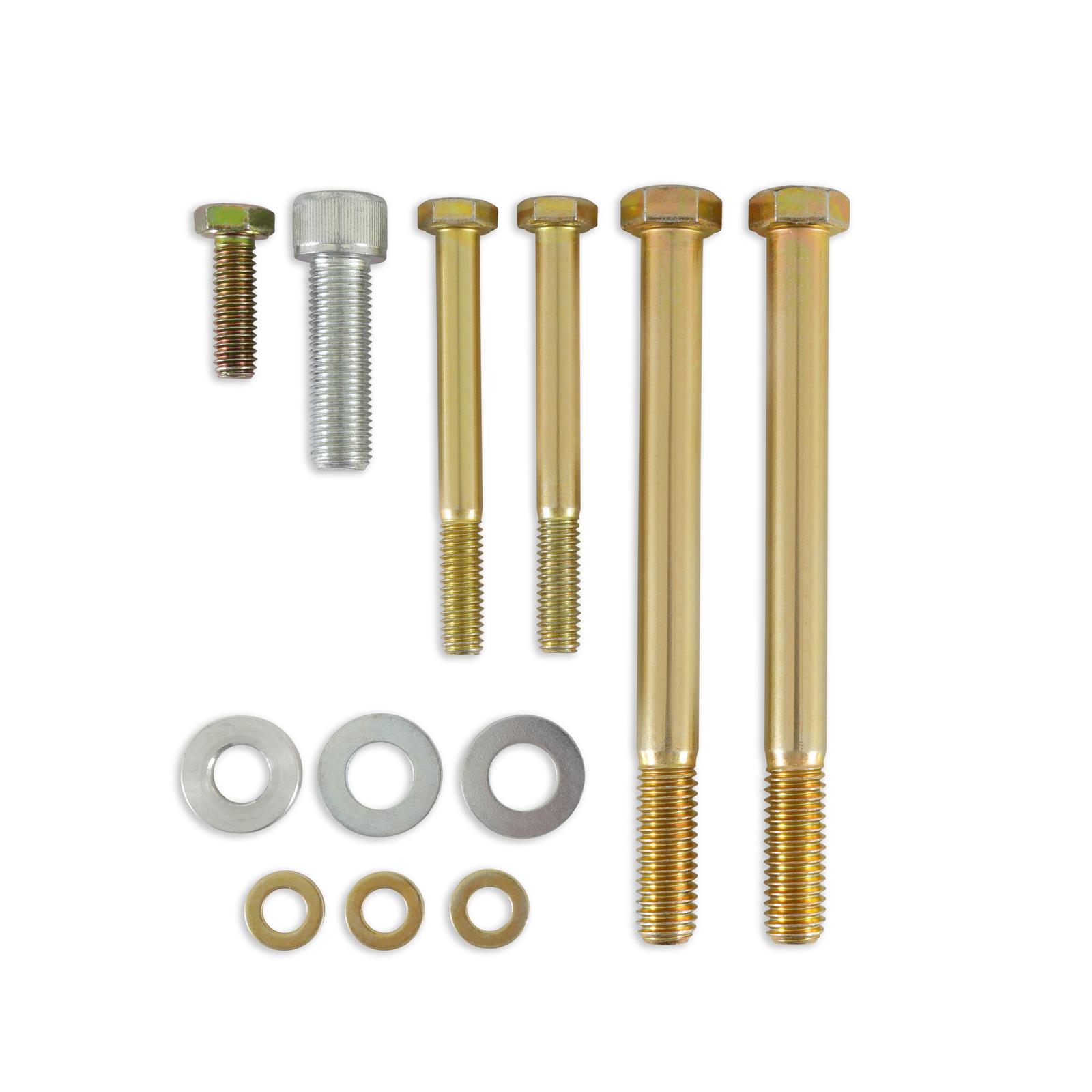 Detroit Speed Power Steering Pump Brackets 092104DS Brackets, Cylinder Head Mount, Billet Aluminum/Steel, Black/Natural, Ford, with A/C, Kit