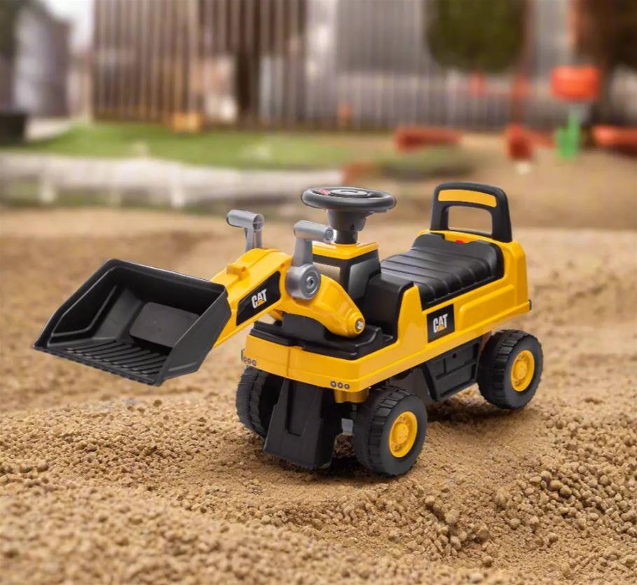 チャイルドブレッスル Summit Gifts FR2929 CAT Excavator Foot-to-Floor Ride-On | Summit