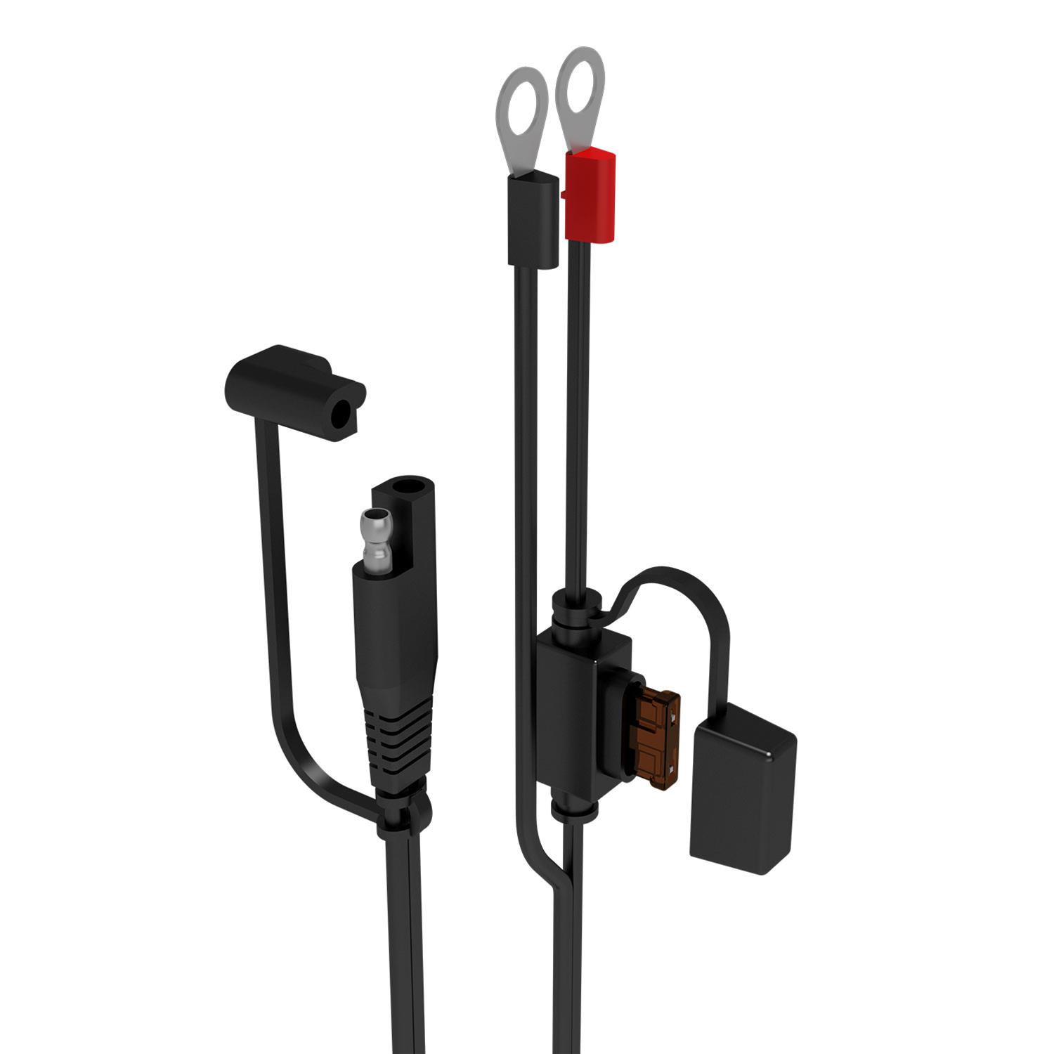 Deltran DC Cable Assembly Accessories 081-0069-6 Battery Tender, Quick Connect Harness, 18 in. Length, Ring Terminals, Integrated Fuse, Inc Weather Cap, Each