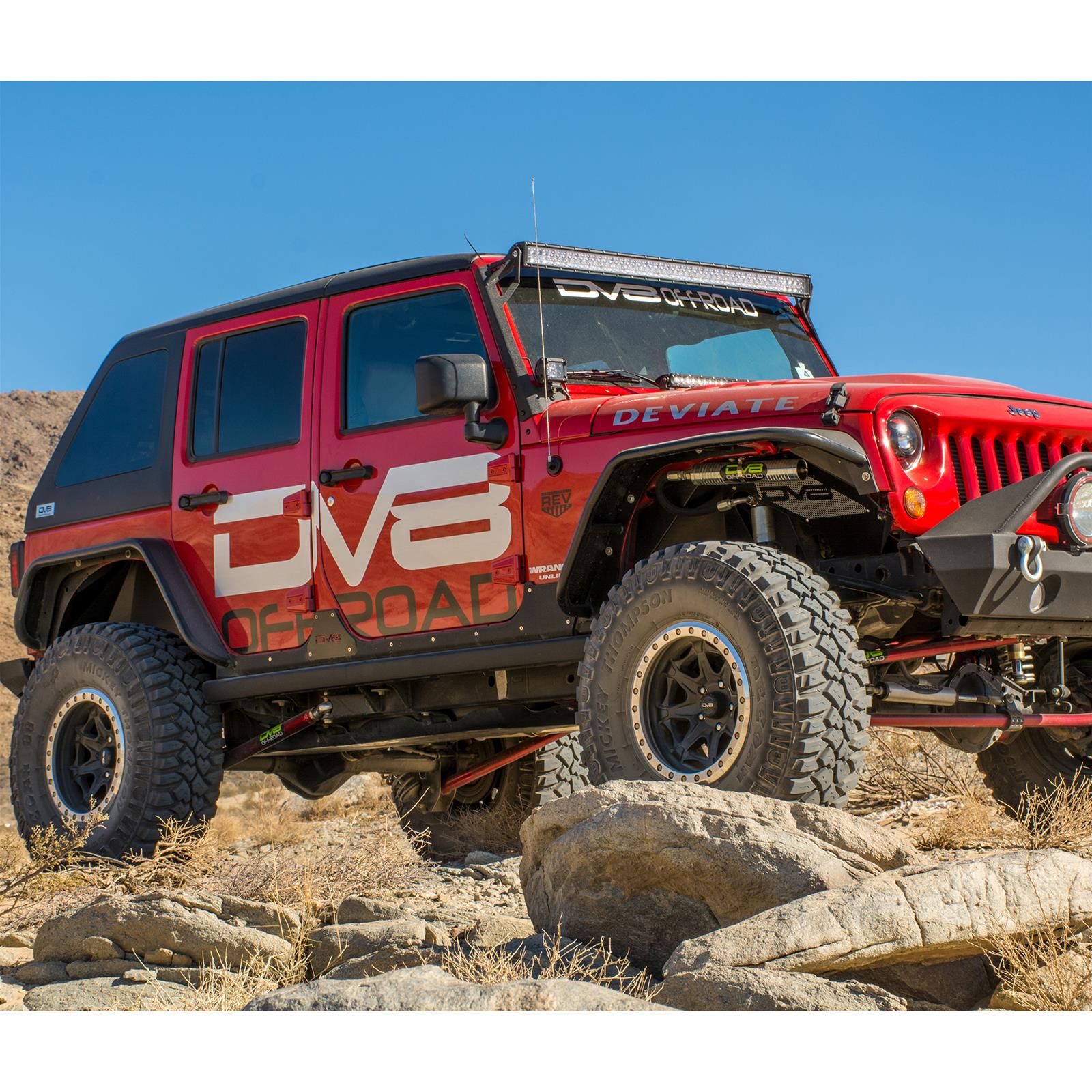 DV8 Offroad 07-18 Jeep Wrangler JK Front & Rear Flat Tube Fenders thumbnail 3