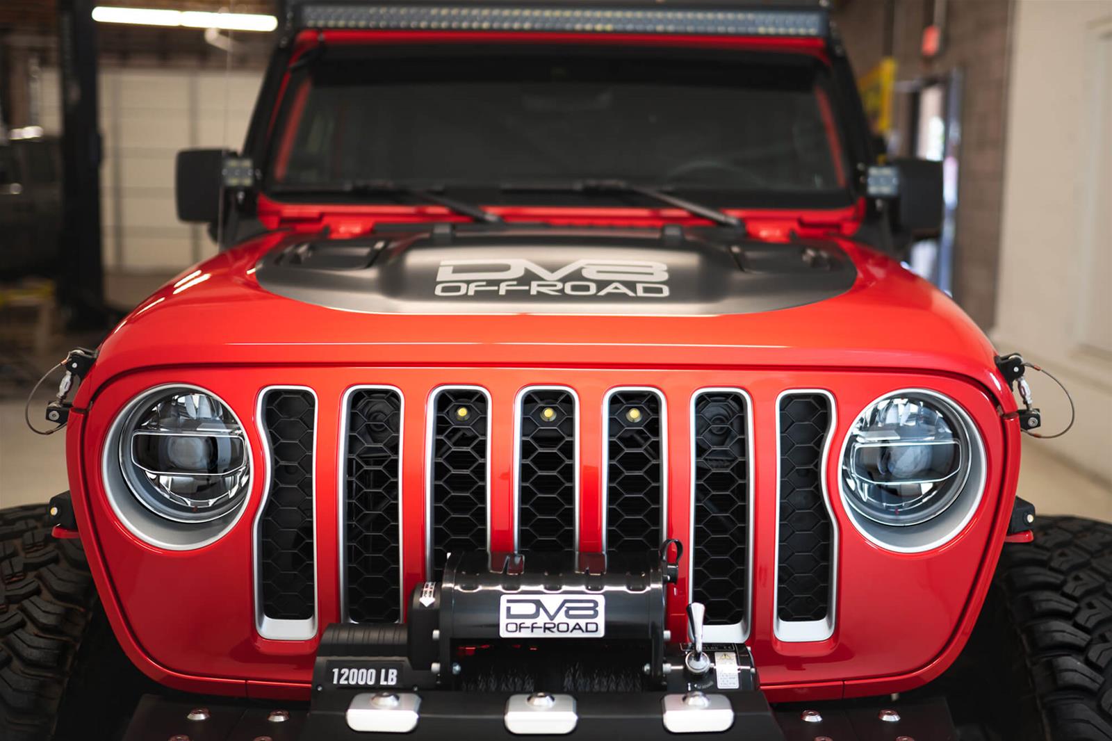 DV8 Offroad Jeep LED Grille Lights for 2020-2022 GLADIATOR - GRGL-01 Light, Amber, Front Grille, with Bracket, Jeep, JT, Kit thumbnail 2