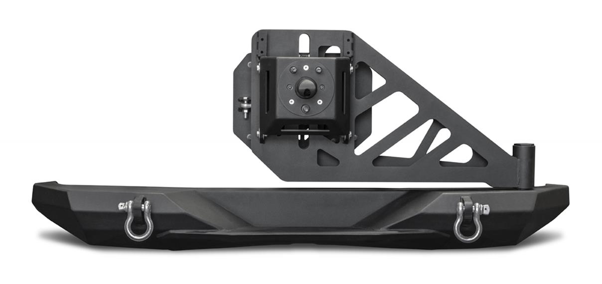 DV8 Offroad Rear Bumpers with Tire Carrier RBJL-08 Bumper, Swing Away Carrier, High Clearance, Fabricated, Accommodates Factory Backup Sensor/Camera, Hardware, Steel, Black, Jeep, Each thumbnail 2
