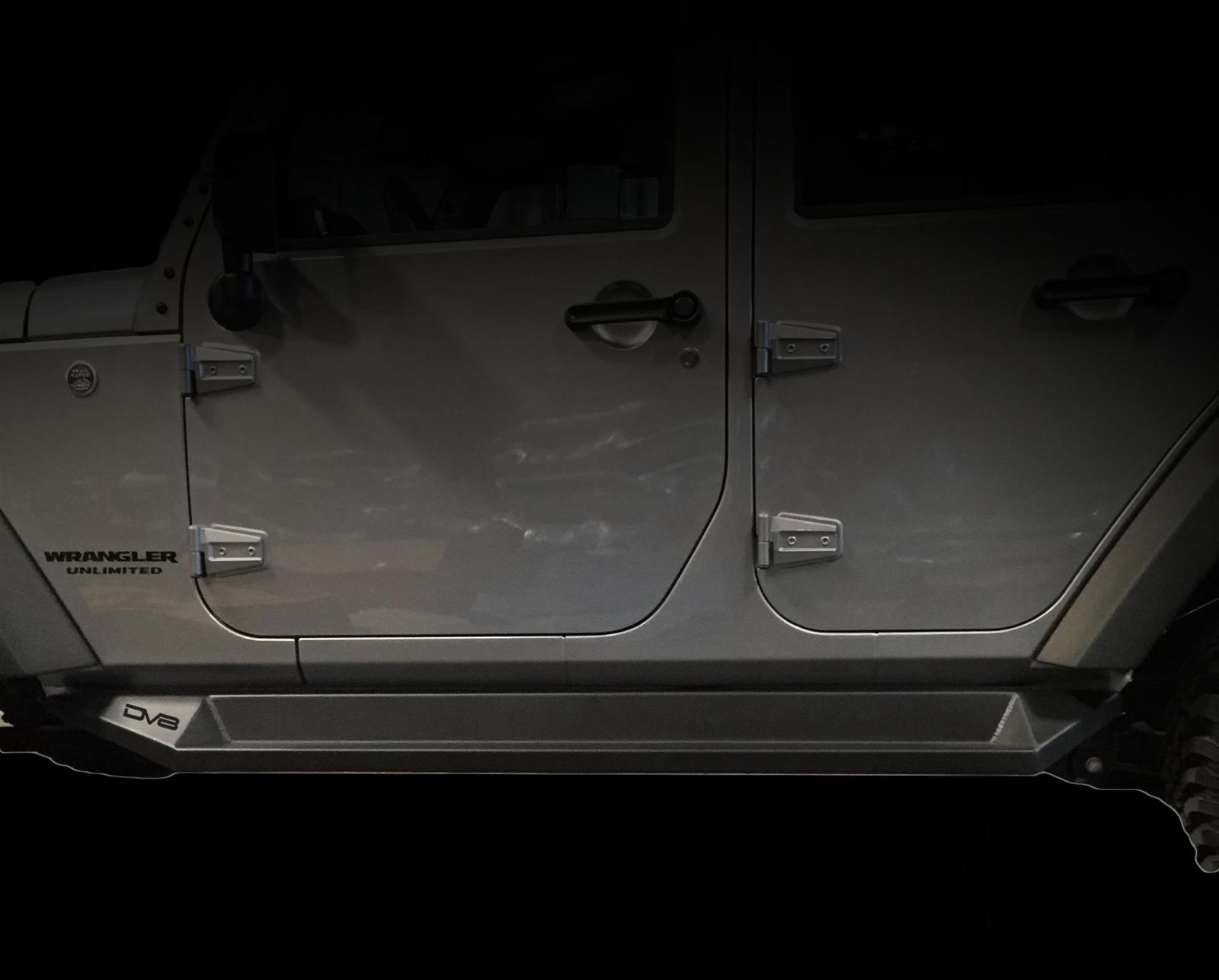 DV8 Offroad 07-18 Jeep Wrangler JK Plated Steel Rock Slider Steps - Matte Black (4 Door Only) thumbnail 3