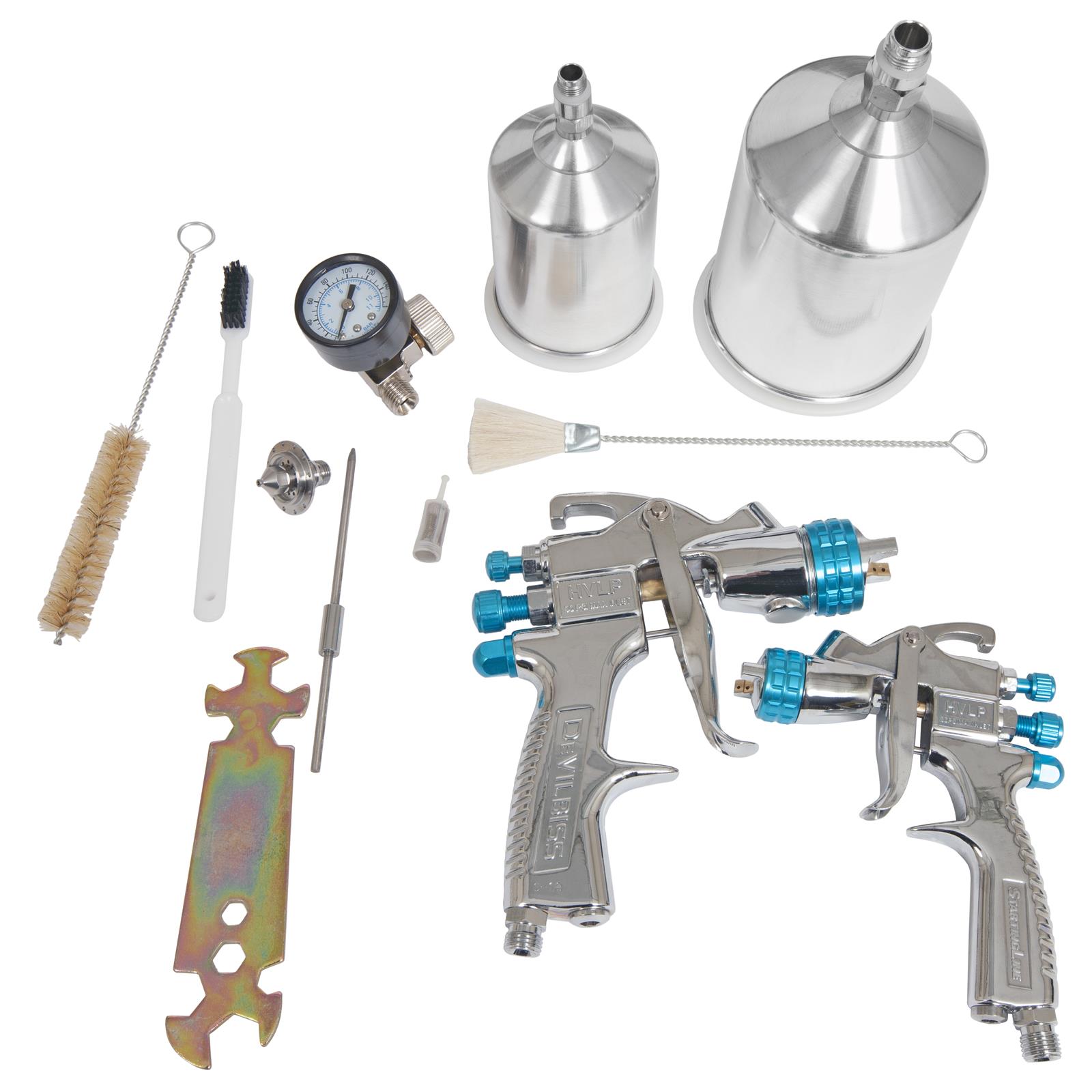 DeVilbiss 802342 DeVilbiss StartingLine HVLP Gravity Feed Paint Spray Gun Kits Summit Racing