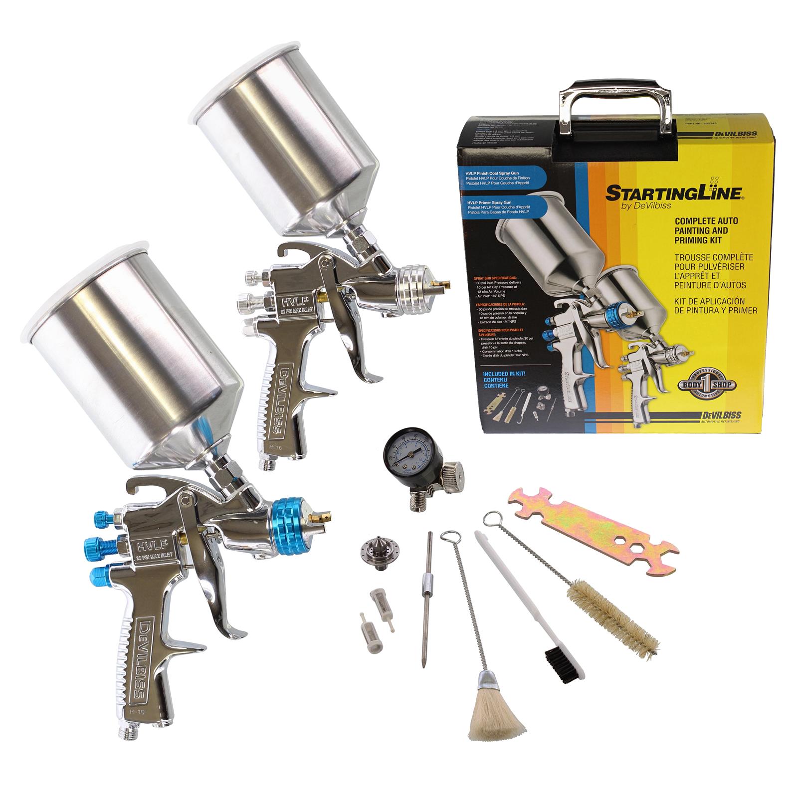 DeVilbiss 802343 DeVilbiss StartingLine HVLP Gravity Feed Paint and Primer Spray Gun Kits