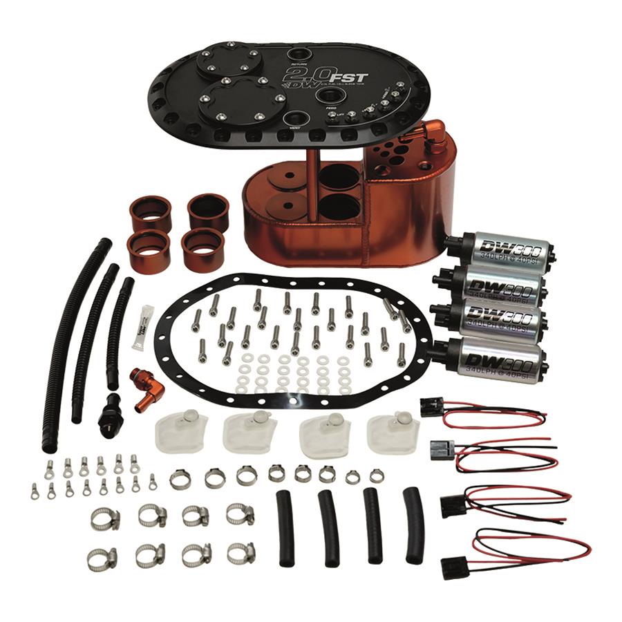 DeatschWerks 6-301-20FST 2.0L Staged Fuel Cell Surge Tank w/4 DW300 Fuel Pumps Universal DeatschWerks 6-301-20FST 2.0L Staged Fuel Cell Surge Tank w/4 DW300 Fuel Pumps Universal
