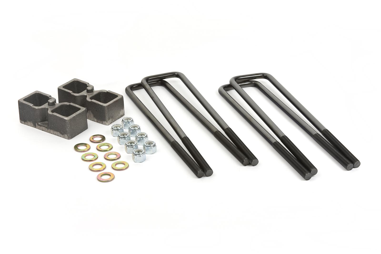 Daystar Leaf Spring Block Kits KC09124 Blocks, Rear Axle Position, Steel, 2.00 in. Thick, U-bolts, Dodge, Ram, Kit