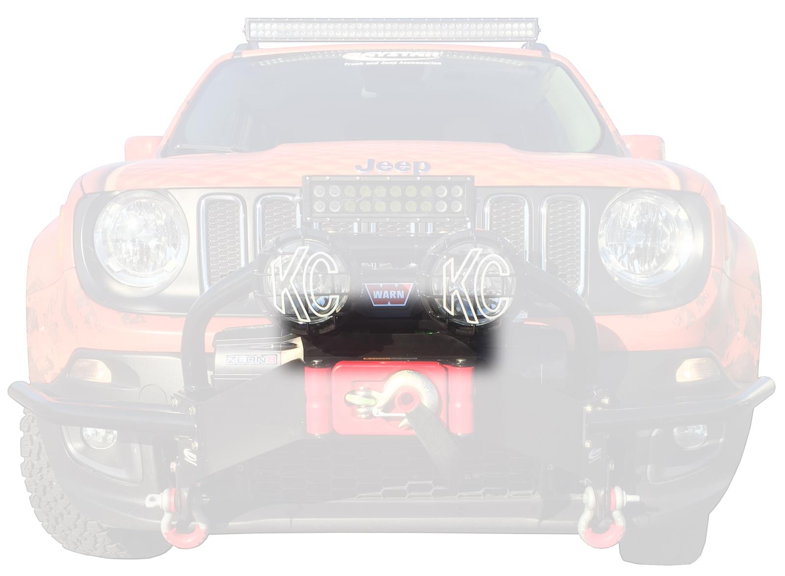 Daystar Winch Bumper Light Bars KJ50002BK Auxiliary Mount Bracket, Steel, Black Powdercoated, Two Capacity, for Only, Jeep, Each