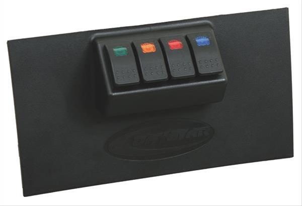 Daystar Lower Dash Switch Panels KJ71040BK Panel, Rocker Pod, Four Switches, Plastic, Black, Jeep, Each