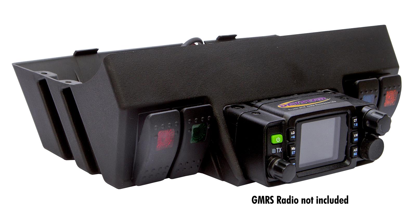 Daystar GMRS Above Dash Radio Mounts with Switches KJ71064BK Switch Panel, Switches, Windshield Mount, Plastic, Black, Four Rocker Switches, Lighted, Jeep, Each thumbnail 3