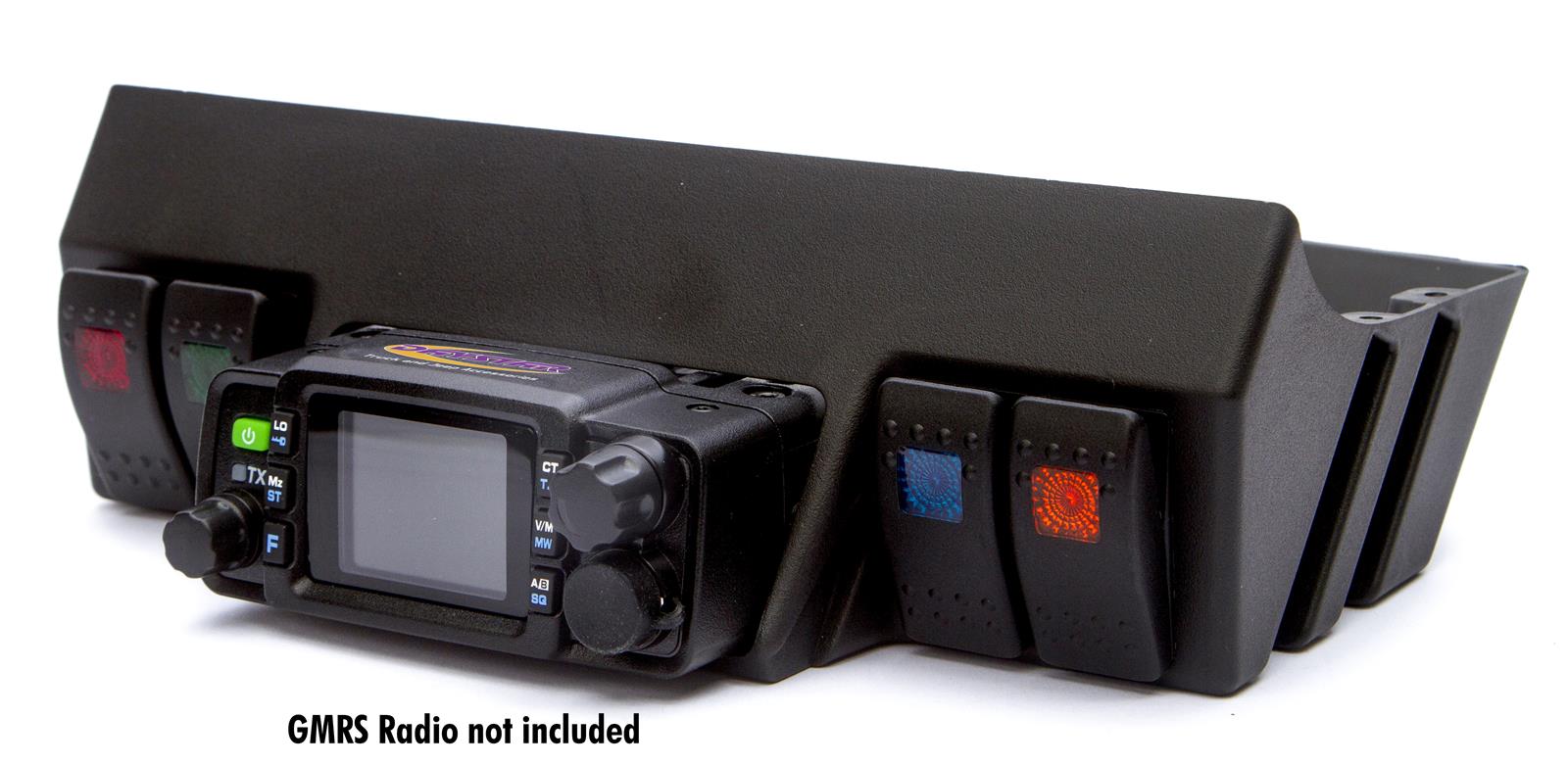 Daystar GMRS Above Dash Radio Mounts with Switches KJ71064BK Switch Panel, Switches, Windshield Mount, Plastic, Black, Four Rocker Switches, Lighted, Jeep, Each thumbnail 4