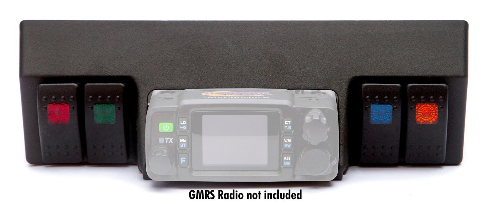Daystar GMRS Above Dash Radio Mounts with Switches KJ71064BK Switch Panel, Switches, Windshield Mount, Plastic, Black, Four Rocker Switches, Lighted, Jeep, Each thumbnail 8