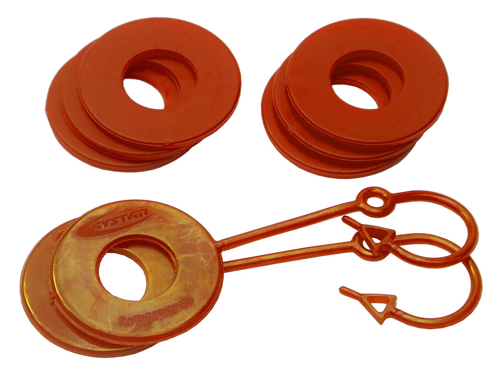 Daystar D-Ring Washers KU70061AG Locking Washers, Polyurethane, Orange, 3/4 in. Shackles, Set of 8