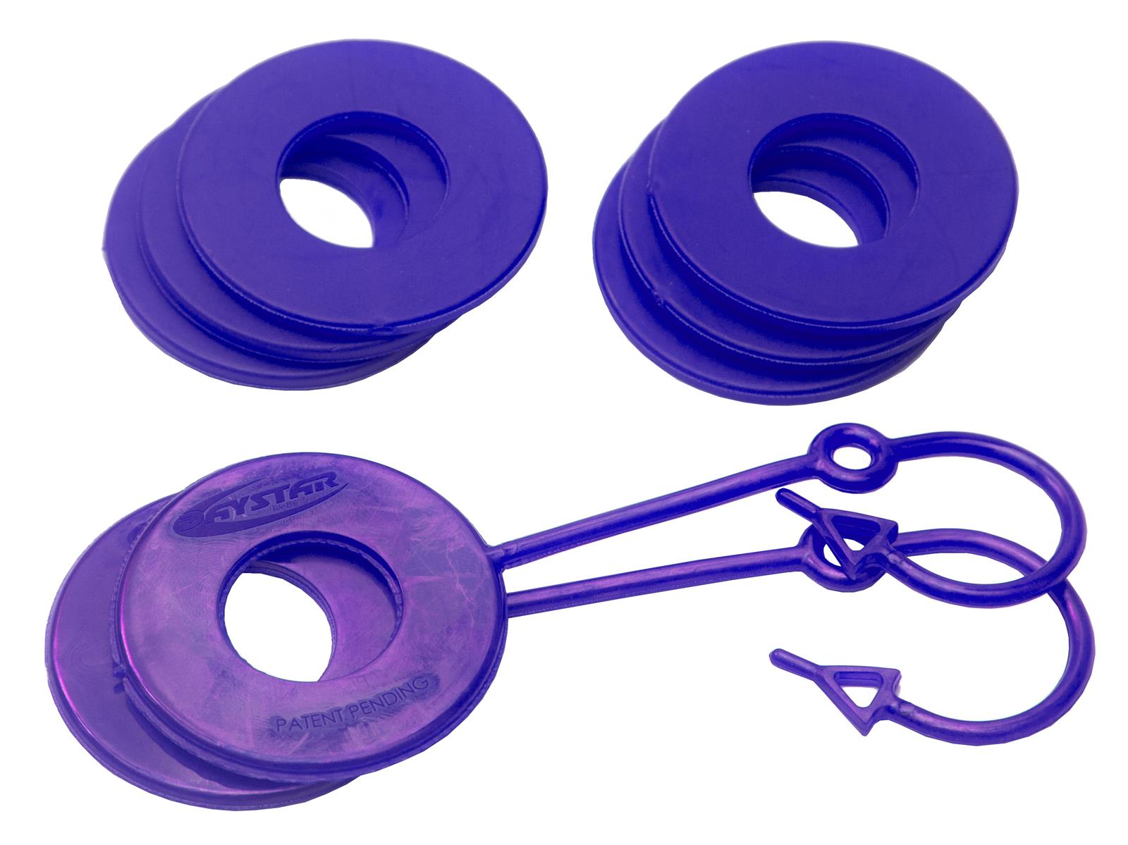 Daystar D-Ring Washers KU70061PR Locking Washers, Polyurethane, Purple, 3/4 in. Shackles, Set of 8