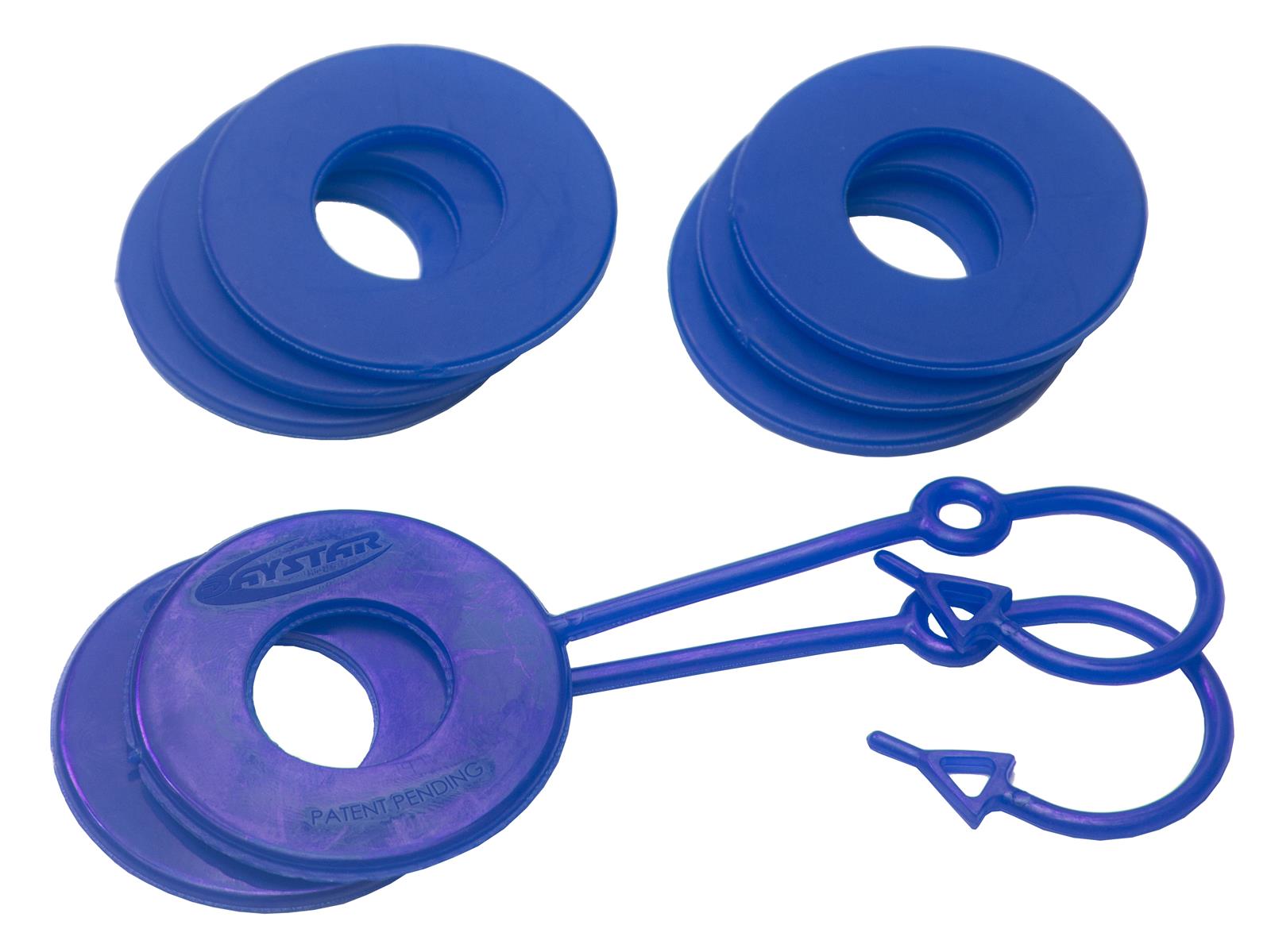 Daystar D-Ring Washers KU70061RB Locking Washers, Polyurethane, Blue, 3/4 in. Shackles, Set of 8