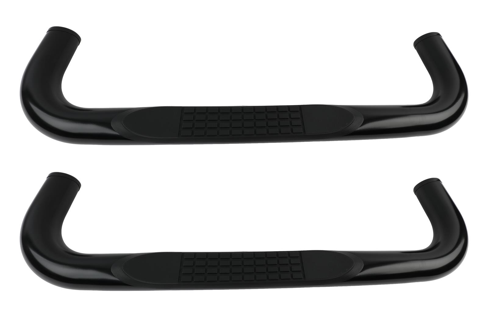 Dee Zee UltraBlack Round Side Step Bars DZ 372511 Nerf and Bars, Bars, Steel, Black Powdercoated, 3.00 in. Diameter, Chevy, GMC, Pair