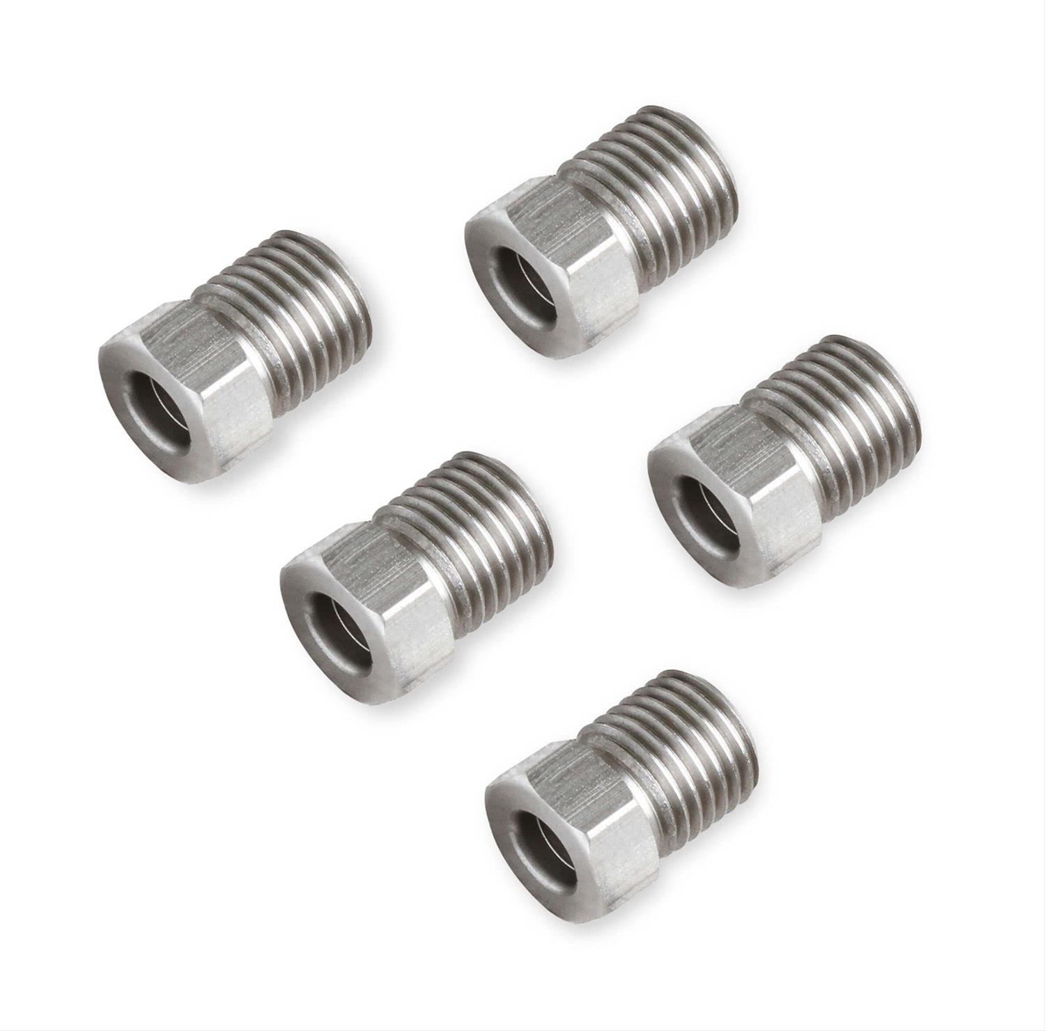 Earl's Performance Hardline Tube Nuts 00033ERL Nuts, Inverted Flare, 3/16 in. Tube, Stainless Steel, Natural, Set of 5
