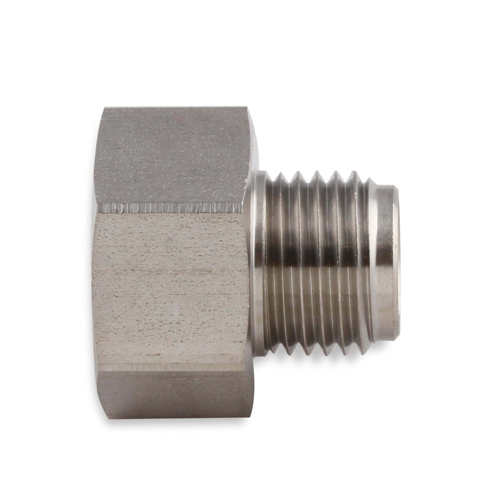 Earl's Performance Hardline Adapters 00112ERL Fitting, Reducer, Inverted Flare to Inverted Flare, Straight, Stainless Steel, Natural, 1/2-20 in. Male, 9/16-18 in. Female, Each