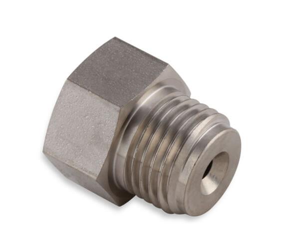 Earl's Performance Hardline Adapters 00113ERL Fittings and Adapters, Adapters, Straight, Stainless, Natural, 1/2 in.-20 Inverted Flare Female, 9/16 in.-18 Inverted Flare Male, Each thumbnail 4