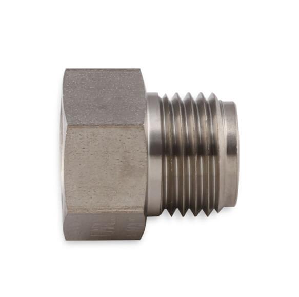 Earl's Performance Hardline Adapters 00113ERL Fittings and Adapters, Adapters, Straight, Stainless, Natural, 1/2 in.-20 Inverted Flare Female, 9/16 in.-18 Inverted Flare Male, Each thumbnail 2