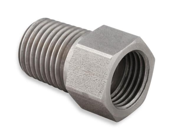 Earl's Performance Hardline Adapters 02042ERL Fittings and Adapters, Adapters, Straight, Stainless, Natural, 1/8 in. NPT Male NPT, 7/16 in.-24 Inverted Flare Female Inverted Flare, Each thumbnail 2
