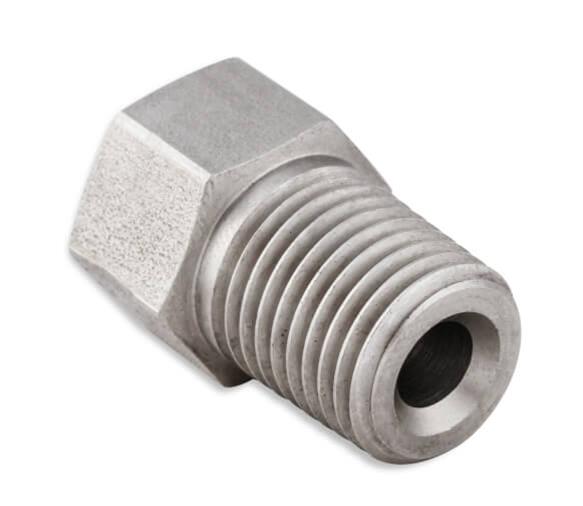 Earl's Performance Hardline Adapters 02054ERL Fittings and Adapters, Adapters, Straight, Stainless, Natural, 1/4 in. NPT Male NPT, 1/2 in.-20 Inverted Flare Female Inverted Flare, Each thumbnail 2