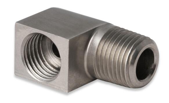 Earl's Performance Hardline Adapters 03032ERL Fitting, Adapter, Inverted Flare to NPT, 90 Degree, Stainless Steel, Natural, 1/8 in. NPT, 3/8-24 in. Inverted Flare, Each thumbnail 5