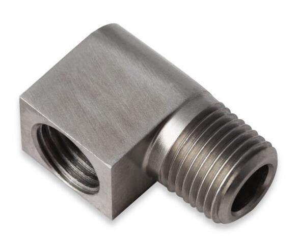 Earl's Performance Hardline Adapters 03032ERL Fitting, Adapter, Inverted Flare to NPT, 90 Degree, Stainless Steel, Natural, 1/8 in. NPT, 3/8-24 in. Inverted Flare, Each thumbnail 2
