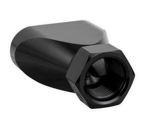 Earl's Performance Fuel Distribution Blocks 100160ERL Block, Y-Type, Billet Aluminum, Black Anodized, -8 AN O-Ring Female Inlet, -6 AN O-Ring Female Outlets, Each thumbnail 4