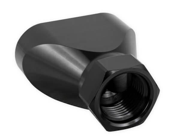Earl's Performance Fuel Distribution Blocks 100161ERL Block, Y-Type, Billet Aluminum, Black Anodized, -10 AN O-Ring Female Inlet, -8 AN O-Ring Female Outlets, Each thumbnail 4